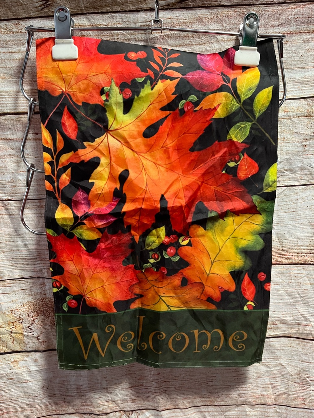 Colorful leaves fall mini garden Welcome Flag